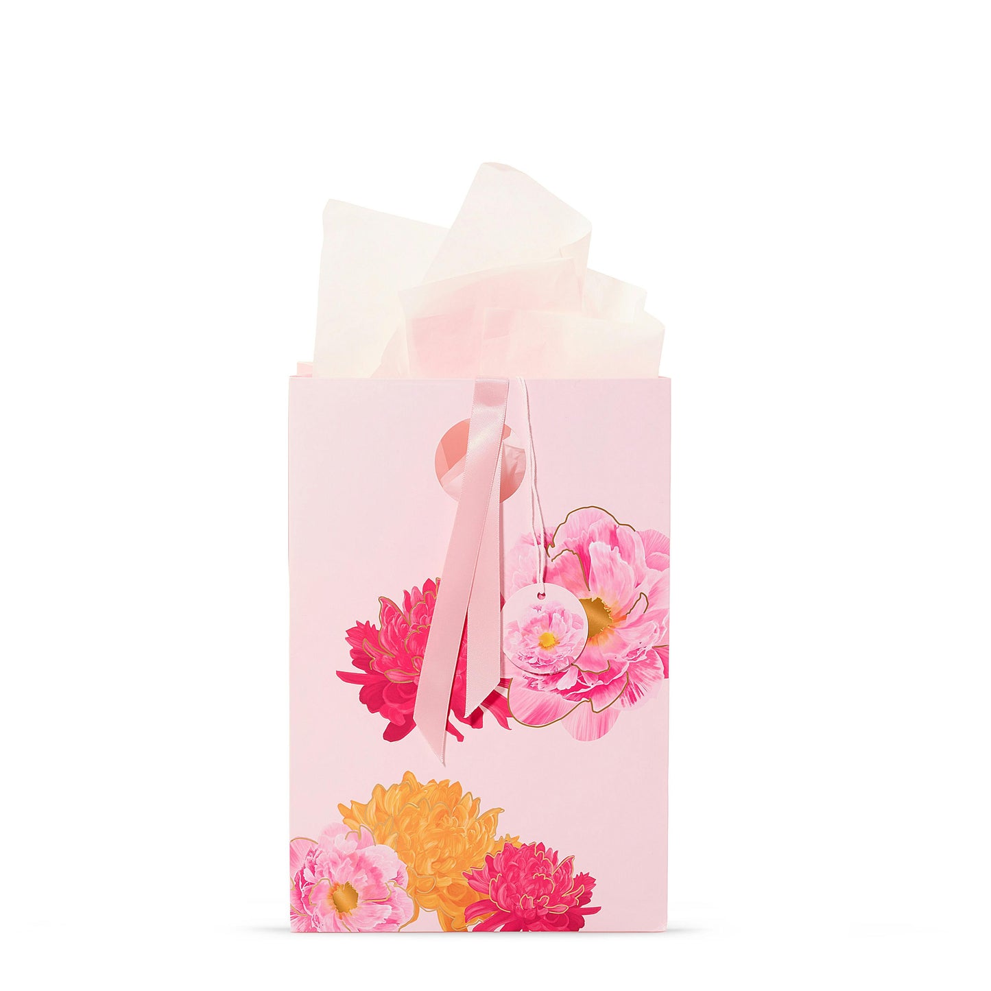 Pink Peony Floral Gift Bag - ZJNQ