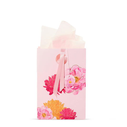 Pink Peony Floral Gift Bag - ZJNQ