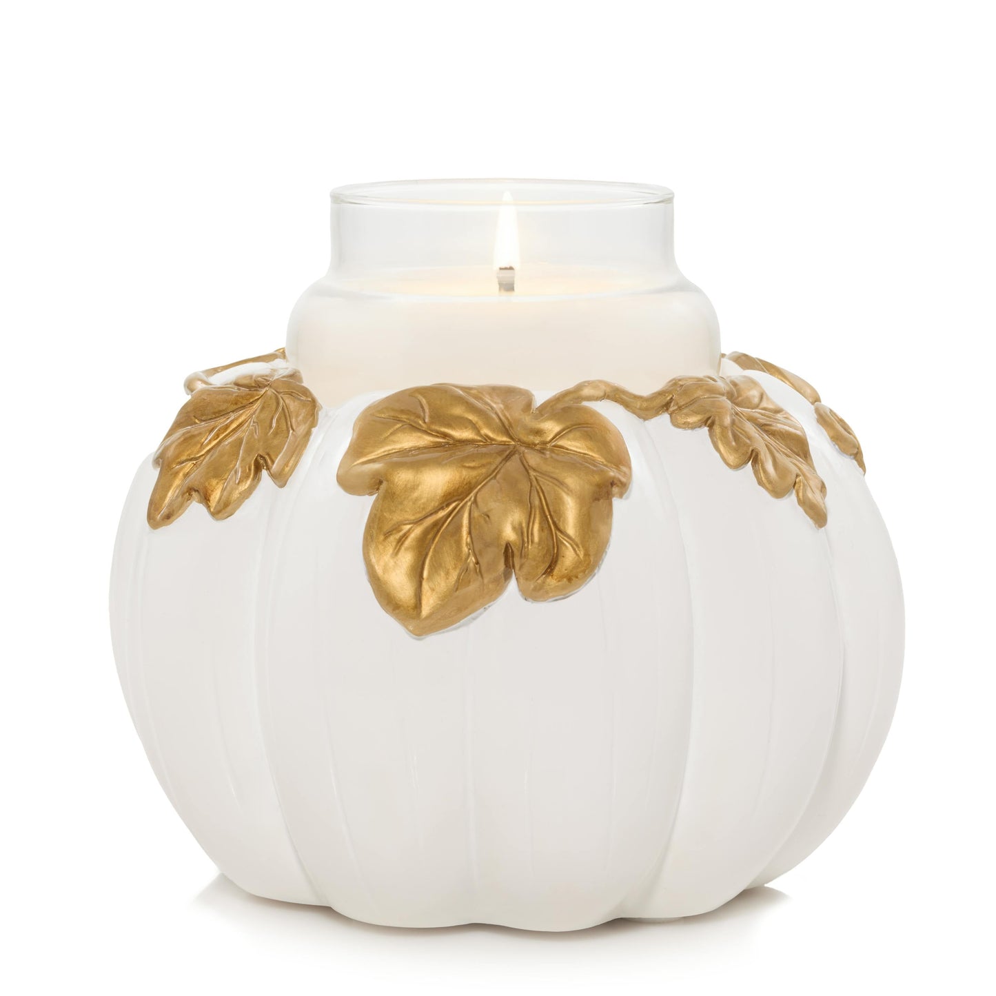 White Pumpkin Resin Holder - B140